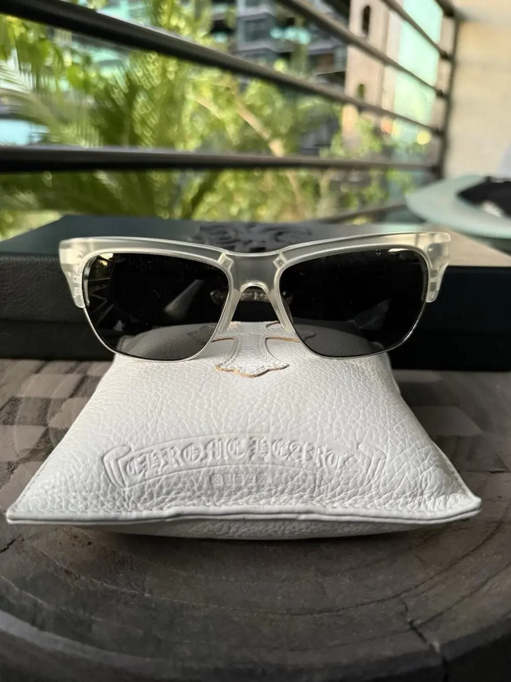 Chrome Hearts Klosterf*ck Sunglasses Two Tone Clear Black Rare Discontinued